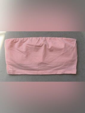 Soft Pink Bandeau Tube Top | Strapless Stretch Basic | Minimal Aesthetic Size M